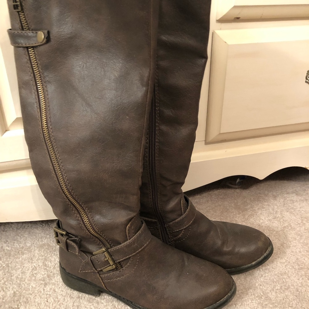 Brown riding boots